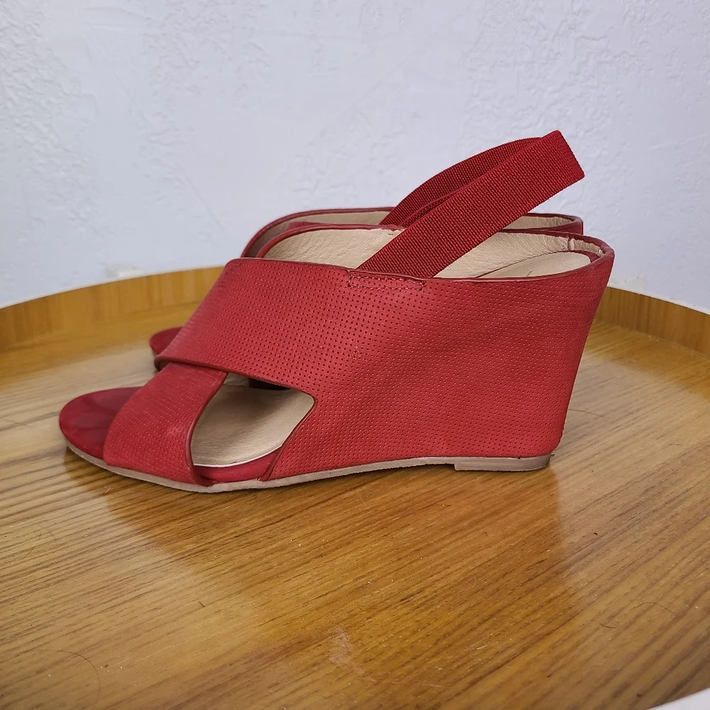 Matisse Harlow Red Leather Slingback Wedges